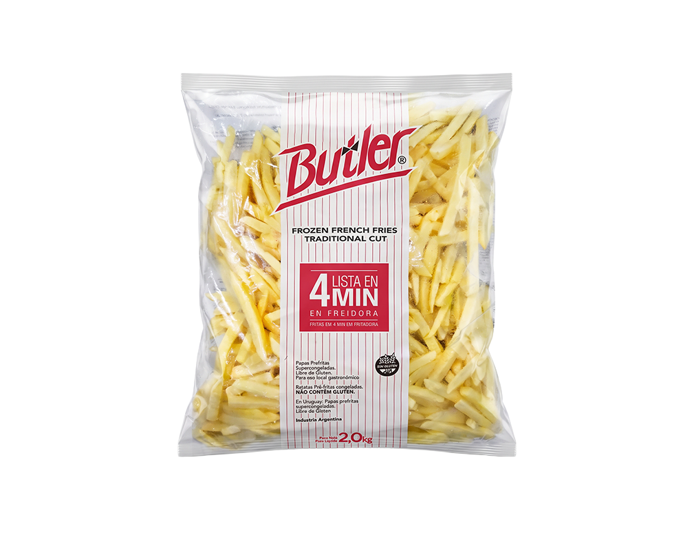 BATATA PALITO CONGELADA PRÉ FRITA 9 MM CORTE TRADICIONAL BUTLER LAMBWESTON 2 KG (CX 8 PCT)